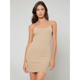 Solid  Bodycon Sweater Dress