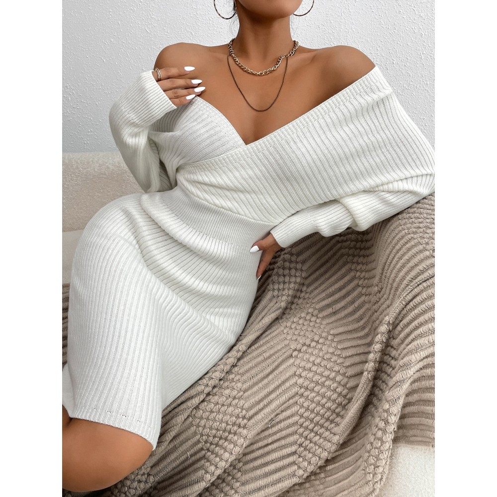 Batwing Sleeve Sweater Bodycon Dress