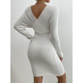 Batwing Sleeve Sweater Bodycon Dress