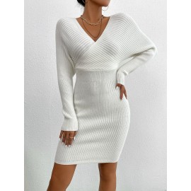 Batwing Sleeve Sweater Bodycon Dress