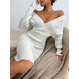 Batwing Sleeve Sweater Bodycon Dress