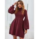 Lantern Sleeve Sweater Dress