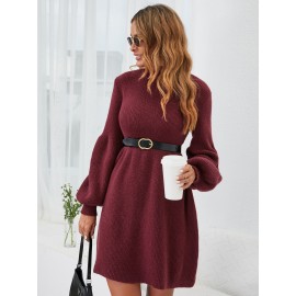 Lantern Sleeve Sweater Dress