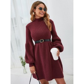 Lantern Sleeve Sweater Dress