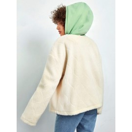 Quilted Drop Shoulder Fleece Coat