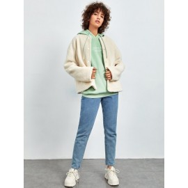 Quilted Drop Shoulder Fleece Coat