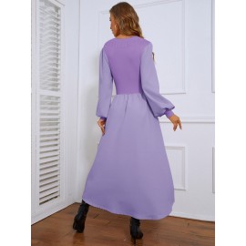 Bishop Sleeve Knot Front Sweater Dress