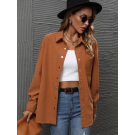 Patched Pocket Drop Shoulder Coat