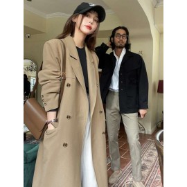 Lapel Neck Double Breasted Coat