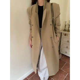 Lapel Neck Double Breasted Coat