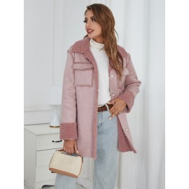 Flap Pocket Teddy Lined Coat