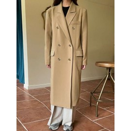 Lapel Neck Double Breasted Coat