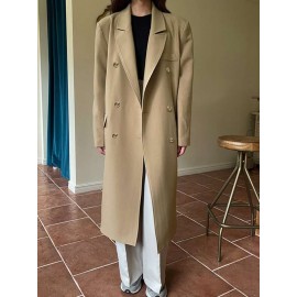 Lapel Neck Double Breasted Coat