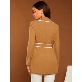 Unity Contrast Binding Belted Coat