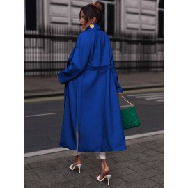 Unity Waterfall Collar Split Hem Belted Coat