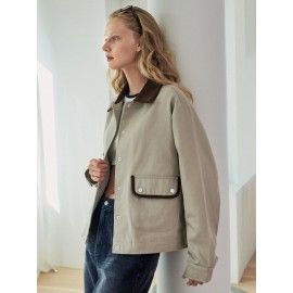 Flap Pocket Drop Shoulder Jacket