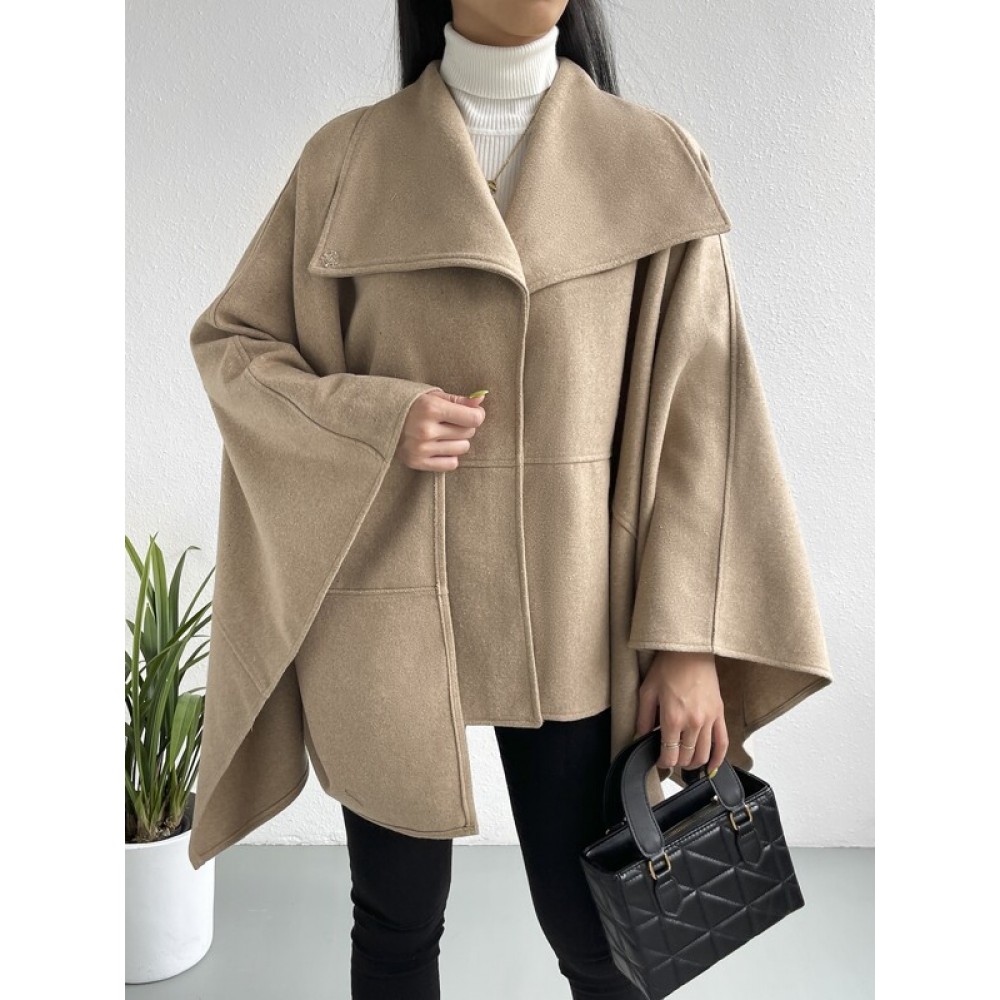 Waterfall Collar Cloak Sleeve Cape Coat