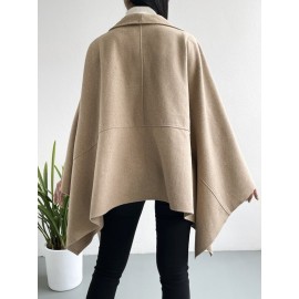 Waterfall Collar Cloak Sleeve Cape Coat