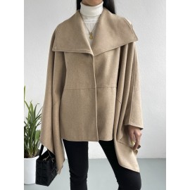 Waterfall Collar Cloak Sleeve Cape Coat