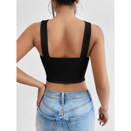 Solid Halter Crop Top